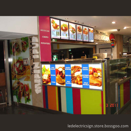 LED Light Box with Food Price List Menu Board for Kiosk Advertisng Display